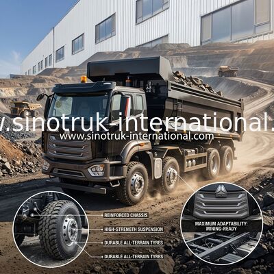 371HP SINOTRUK HOWO Damperli Damperli Kamyon RHD 8×4