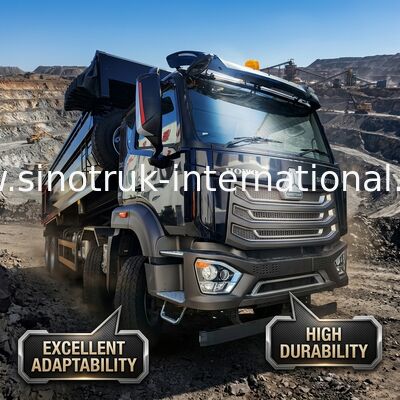 LHD 8 × 4 10 tekerlekli HOWO Damperli Damperli Kamyon Yüksek Beygir Gücü 371HP