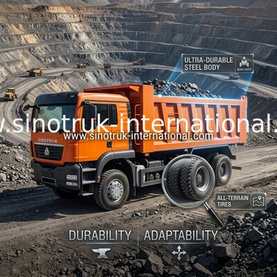 Turuncu Sinotruk Howo 6 X 4 Damperli Damperli Kamyon Yeni 371HP LHD