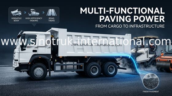 Beyaz Renkte SINOTRUK Howo Damperli Damperli Kamyon LHD 6X4 371HP