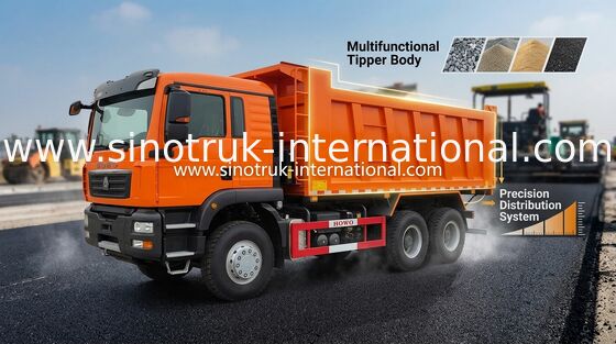 HOWO RHD İnşaat İçin Büyük Kapasiteli Damperli Damperli Kamyon 30 - 40 Ton