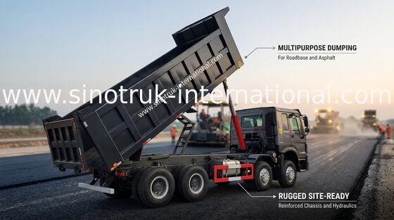 Madencilik için 12 Tekerlek Sinotruk HOWO 8X4 Damperli Kamyon 400hp