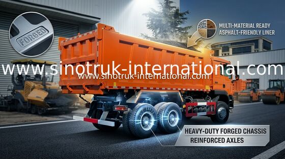 HOWO Damperli Kamyon Sinotruk 371HP TXcab Gün Batımı Turuncu ZZ3257N384GB1