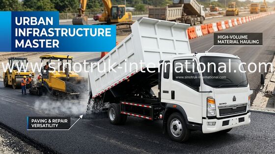 İnşaat İşi Damperli Damperli Kamyon Sinotruk Howo 116hp