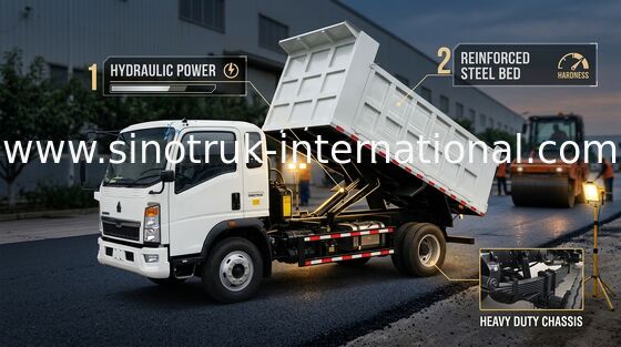 Sinotruk Howo Hafif Hizmet Damperli Kamyon 4×2 Rhd 8 Ton 116hp