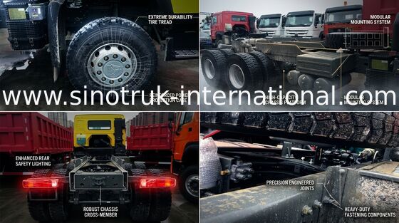 İnşaat SINOTRUK HOWO 6x4 için 336HP Damperli Damperli Kamyon
