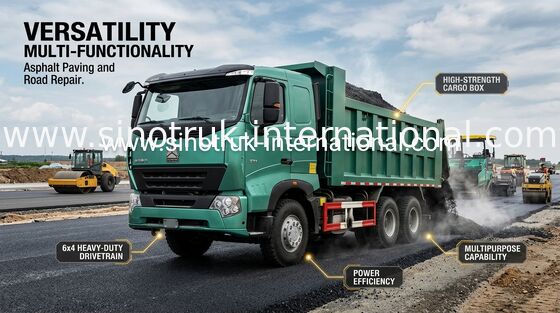 Sinotruk HOWO A7 Damperli Kamyon / İnşaat RHD 6X4 Büyük Damperli Kamyonlar