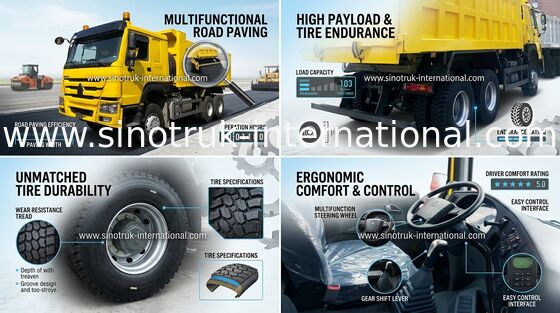 290HP LHD 6x4 Damperli Kamyon SINOTRUK HOWO Kullanan İnşaat Madenciliği