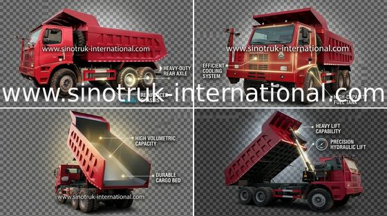 Damperli kamyon damperli kamyon SINOTRUK HOWO 70 Madencilik LHD 6X4 371HP 70tons ZZ5707S3840AJ