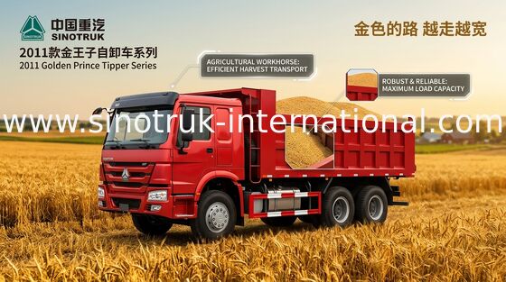 SINOTRUK Altın Prens Damperli Kamyon 10 Tekerlekler 336HP RHD 25-30tons ZZ3251N3641W