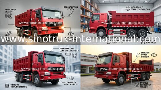 SINOTRUK HOWO Damperli Kamyon Damperli Kamyon 6X4 10-25cbm yük 30tons mal ZZ3257N3647A