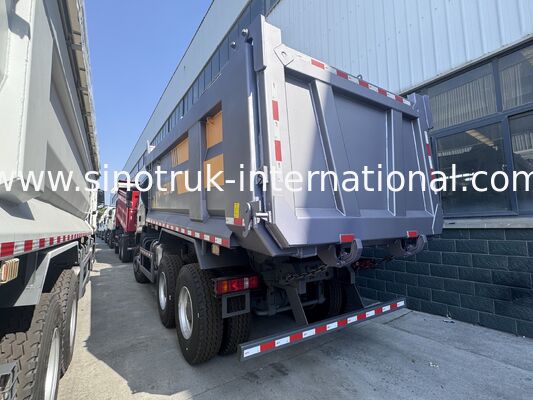 SINOTRUK HOWO TX Model 371HP LHD Tipper Dump Truck 6X4 U tipi uyarı lambaları ile Gri Renk