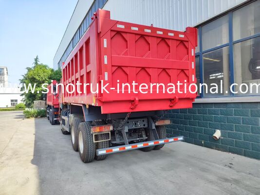 Ağır Güçlü Kırmızı 6 * 4 Tipper Kamyon 20 M3 371HP Motor, Maden Taşımacılığı için 40-50 Ton Faydalı Yük