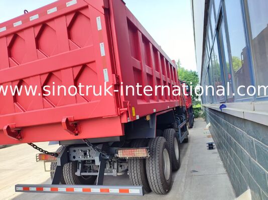 Ağır Güçlü Kırmızı 6 * 4 Tipper Kamyon 20 M3 371HP Motor, Maden Taşımacılığı için 40-50 Ton Faydalı Yük