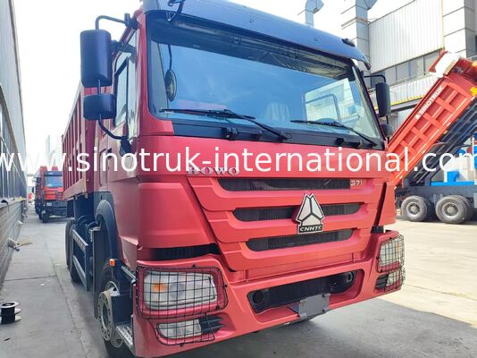 Ağır Güçlü Kırmızı 6 * 4 Tipper Kamyon 20 M3 371HP Motor, Maden Taşımacılığı için 40-50 Ton Faydalı Yük