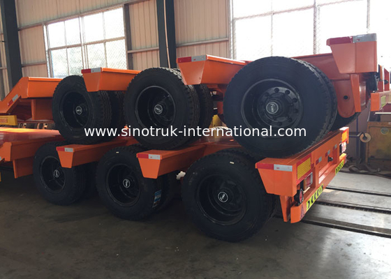 İnşaat İçin Hidrolik Flatbed Yarı Römork Kamyon Yükleme 80 Ton 17m