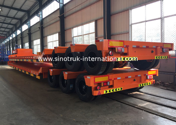 İnşaat İçin Hidrolik Flatbed Yarı Römork Kamyon Yükleme 80 Ton 17m