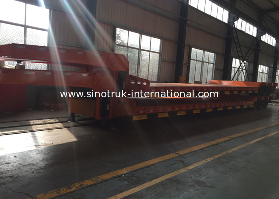 İnşaat İçin Hidrolik Flatbed Yarı Römork Kamyon Yükleme 80 Ton 17m