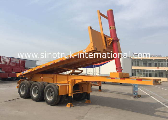 Hydraulic Cylinder Tipper Semi Trailer Dump Truck  For 20 Feet Or 40 Feets Container