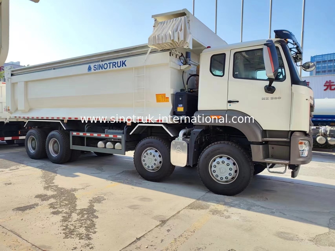 Sinotruk Hohan Yeni HOWO Tipper Dump Truck N7 6 × 4 10 Tekerlek 380HP RHD U Tipi Otomatik Tarpaulin