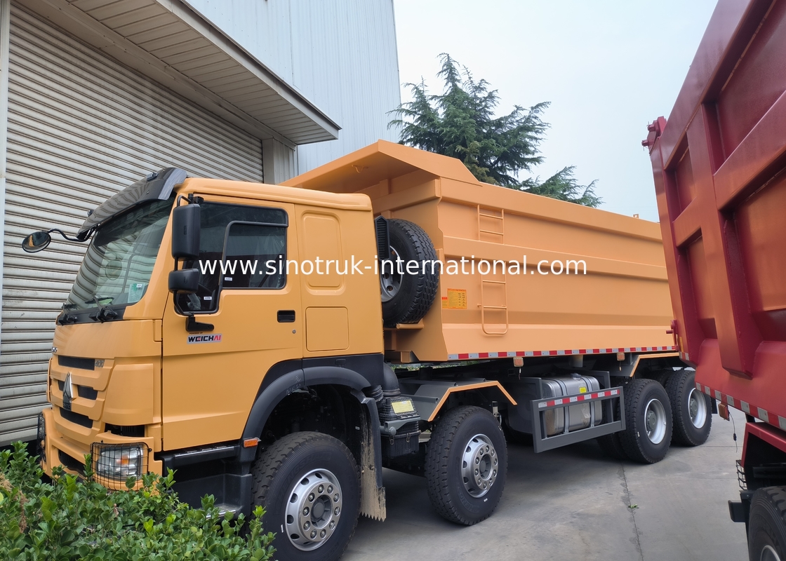 Sinotruk Howo Tipper Dump Truck 8 × 4 Lhd 12 Tekerlekli U Şekilli Tipper Beden Euro 2