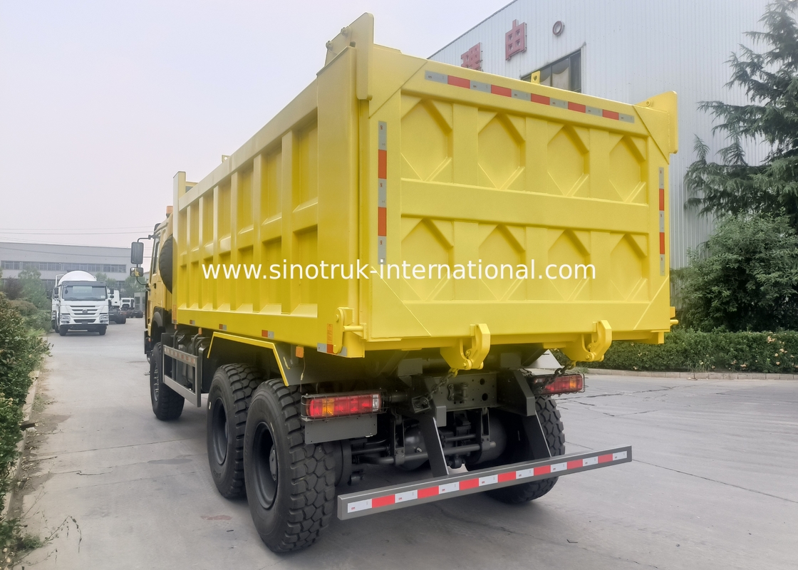 Sinotruk Howo Tipper Dump Truck 6 × 6 Tüm Tekerlekli Sürüş 14.00R20 Tek Lastik 380HP
