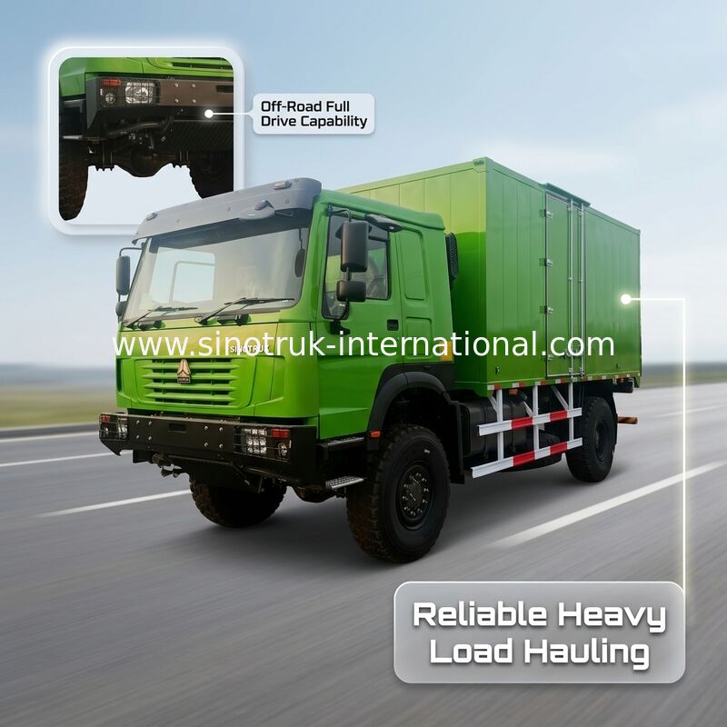 Ağır Hizmet Taşımacılığı için 5000*2300*2300 mm Kargo Tanklı ve 16T Arka Akslı 4X4 LHD Kargo Kamyonu