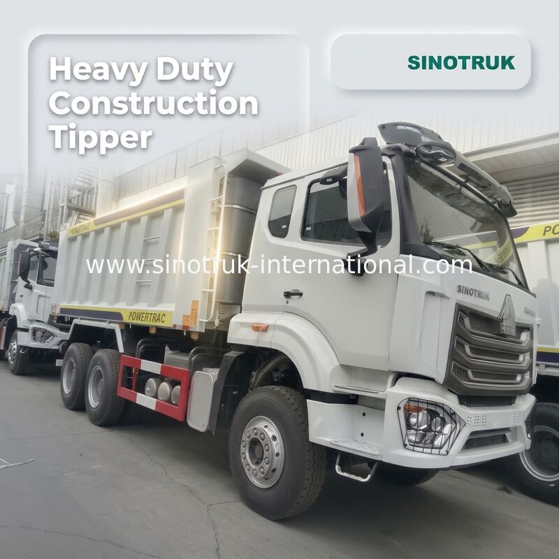 30-40 tonluk RHD 10 tekerlekli tipper çöpe atan kamyon SINOTRUK Haohan İnşaat için Beyaz