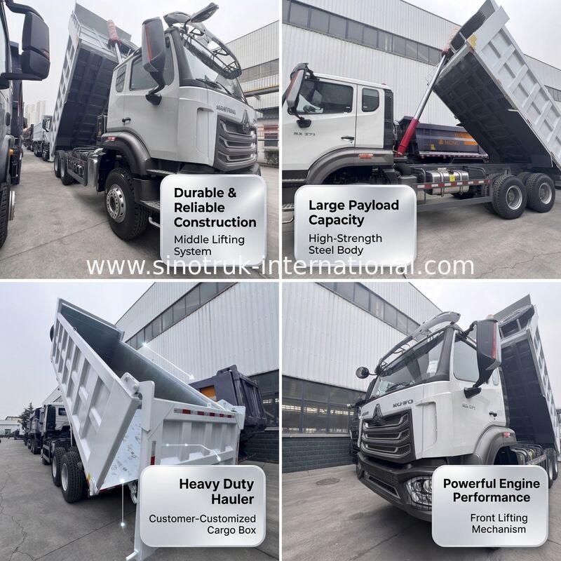 SINOTRUK HOHAN Yeni Howo Tipper Dump Truck 19-20CBM Müşteriye özel ön kaldırma 6 × 4 LHD Kargo Kutusu