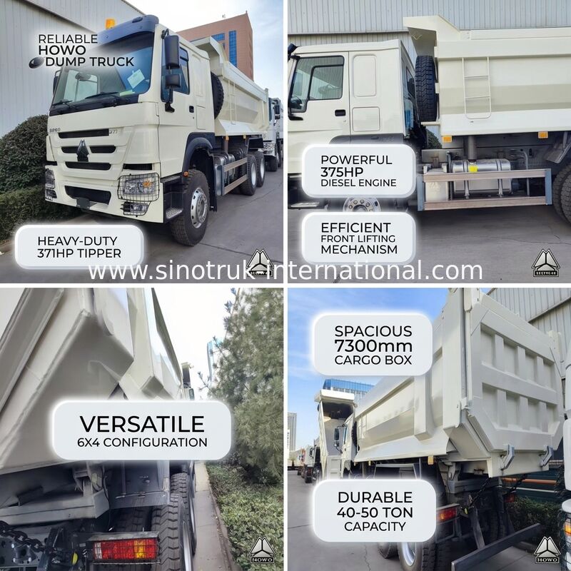 Dayanıklı HOWO 6×4 371HP 20CBM Ağır İşler için Yüksek Güçlü Çelik Vücutlu Beyaz Çöp Kamyonu