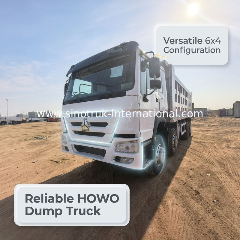 Tipper Dump Truck 40-50 ton yük kapasitesi, 375 beygir gücü dizel motoru ve 7300 mm kargo kutusu uzunluğu ile ağır yük taşıyıcı