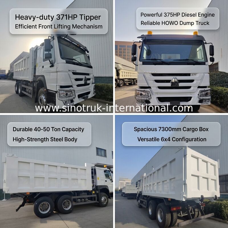 SINOTRUK HOWO 371HP 10 tekerlekli ve dikdörtgen kargo kutusuyla ağır iş yükü taşıyıcı