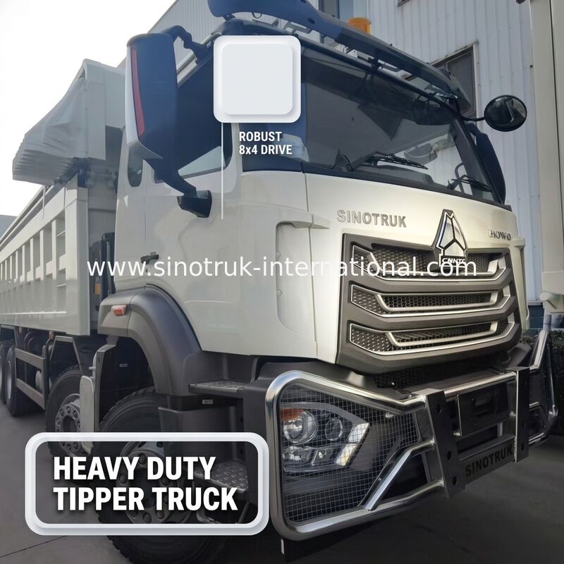 Sinotruk NX Tipper Dump Truck, 371HP motorlu, 50-60T kapasiteli ve ağır yük taşımacılığı için 8×4 sürüşlü