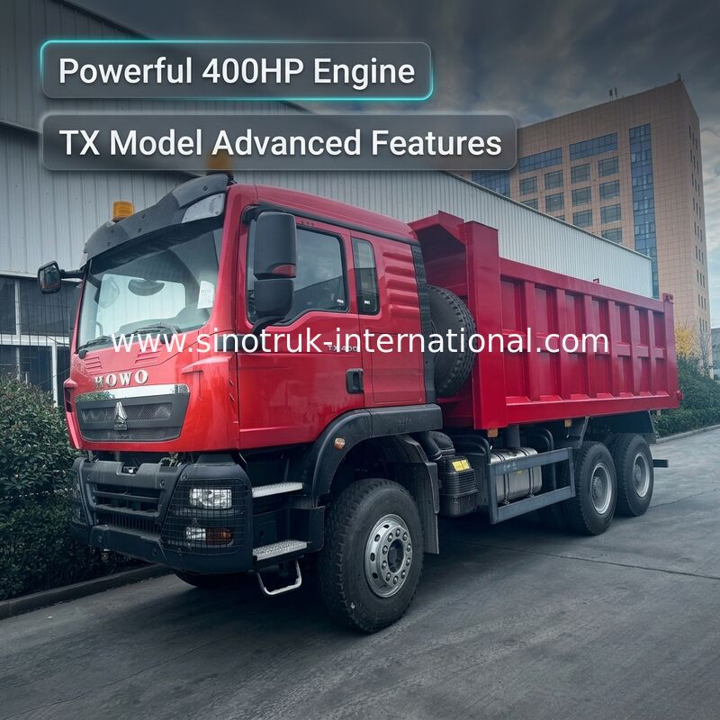 SINOTRUK HOWO TX Model 400HP LHD Damperli Damperli Kamyon 6X4 Uyarı ışıkları ile