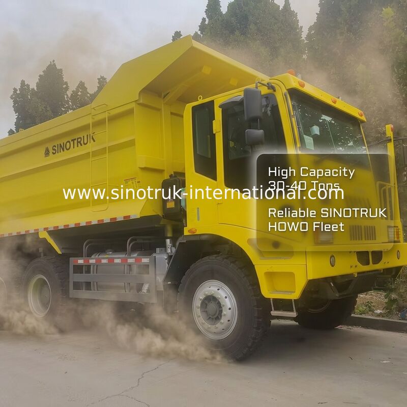 430HP Motorlu 6x4 Tahrik Modeli ve 16mm Alt Kalınlıkta Kargo Kutulu Sinotruk Madencilik Damperli Kamyon