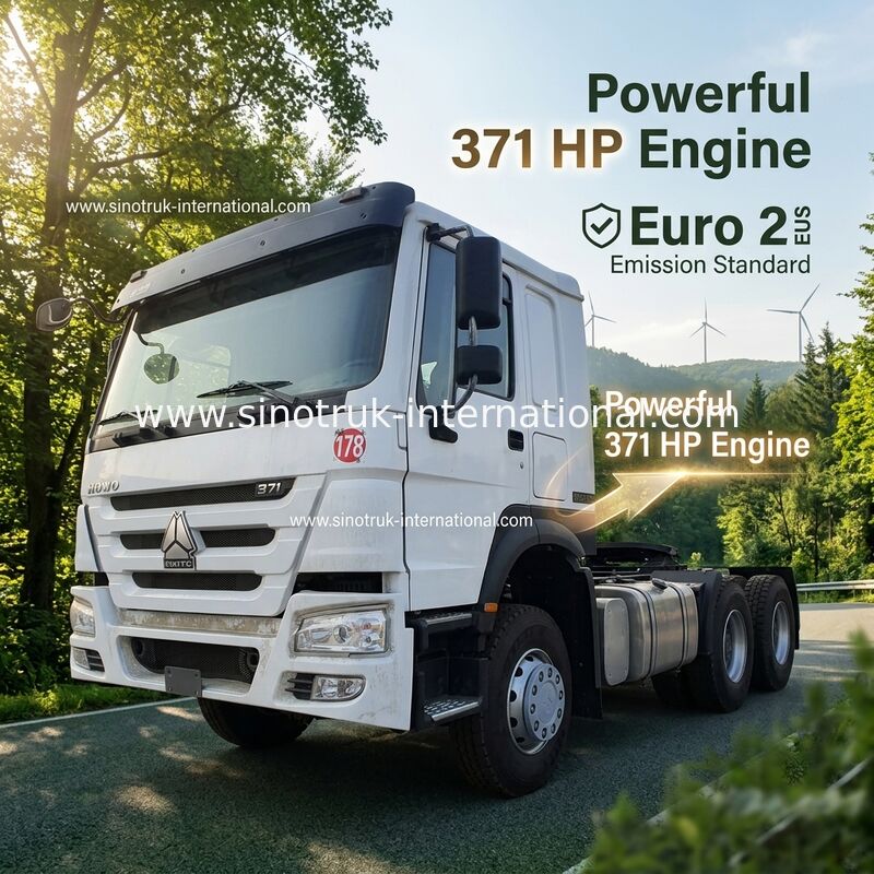 HOWO A7 Kullanılmış Traktor Kamyonu LHD 6X4 Euro 2 371 HP Güç Desteklenmiş Hidrolik Direksiyonla Beyaz