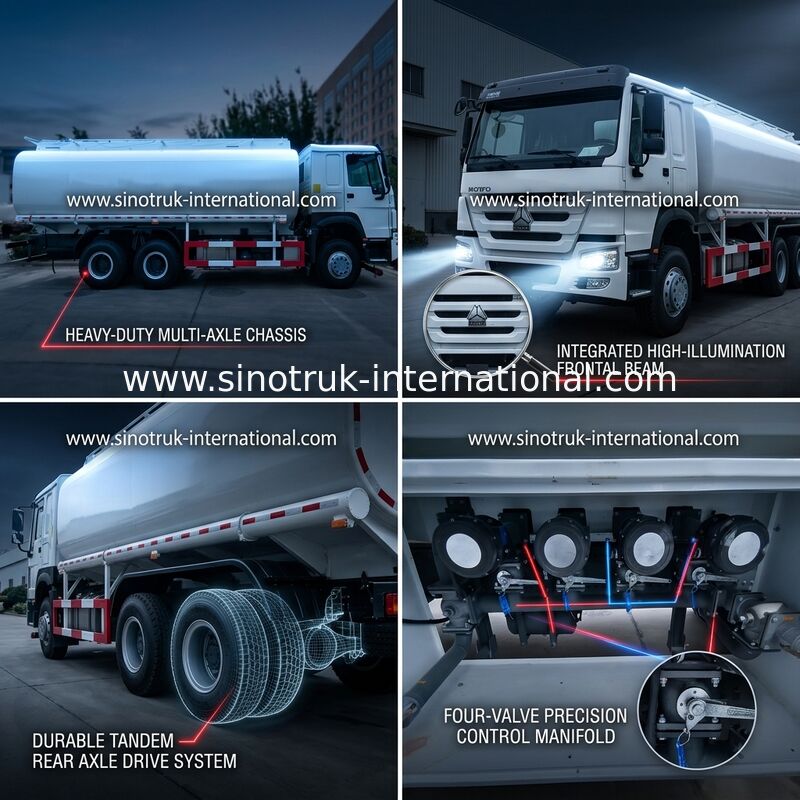 HOWO 6 × 4 10 Tekerlekli Yağ Tankı Kamyonu 400HP 20CBM Taşıma İçin