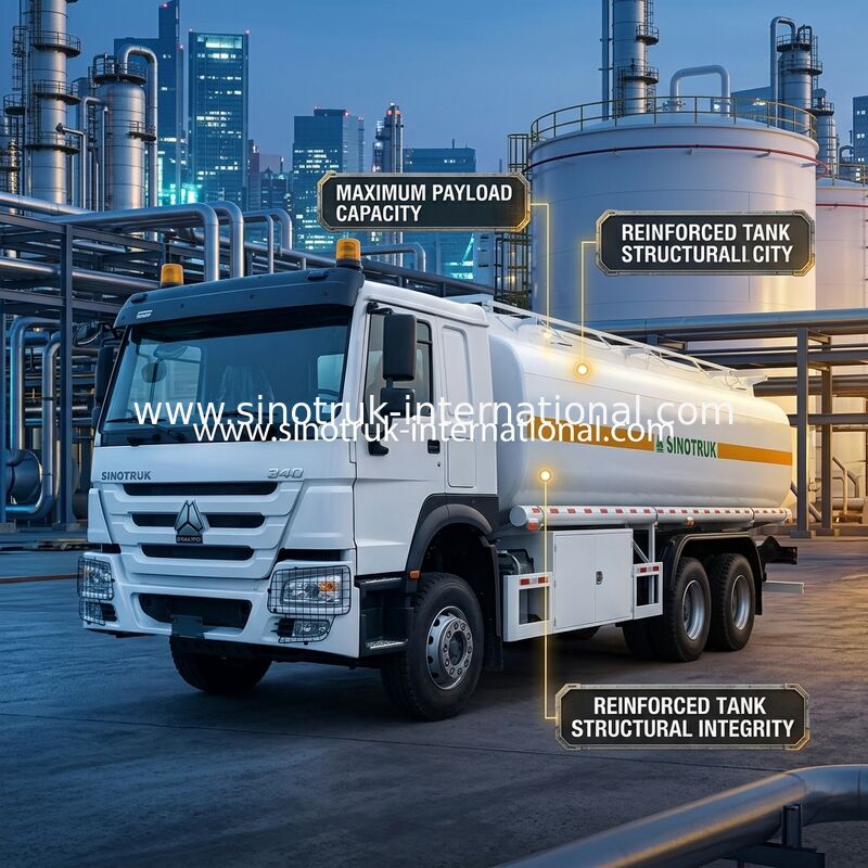 Sinotruk Howo 20CBM Yakıt Tankı Kamyonu 10 Tekerlek 340Hp 6 × 4 Çoklu Bölmeler