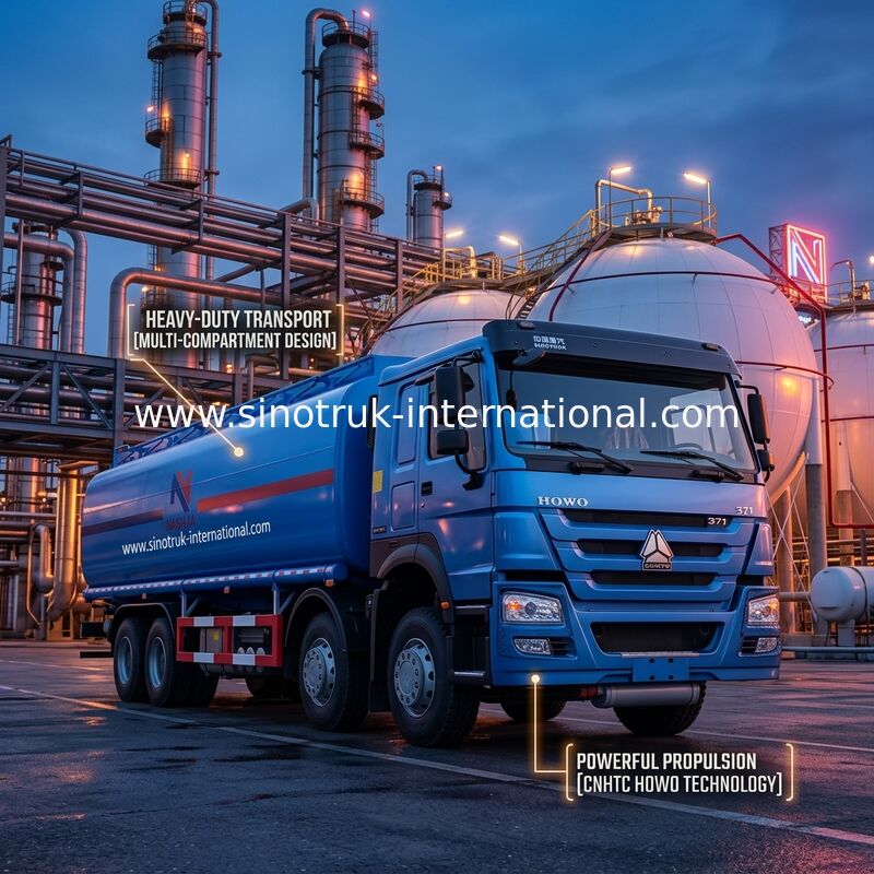 Yüksek Verimli Yağ Tankeri Kamyon 8X4 LHD Euro2 371HP