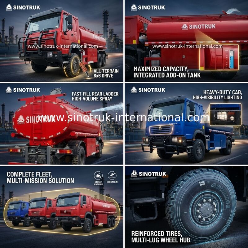 SINOTRUK HOWO 290 HP Yağ Tankı Kamyonu, 10 CBM Kapasiteli ve Ağır Hizmet Şasisi