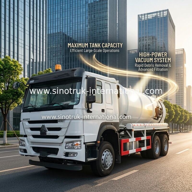 Vakum Pompası Kanalizasyon Emme Kamyonu Septik Tank Temizleme Kamyonu 18CBM LHD 336HP
