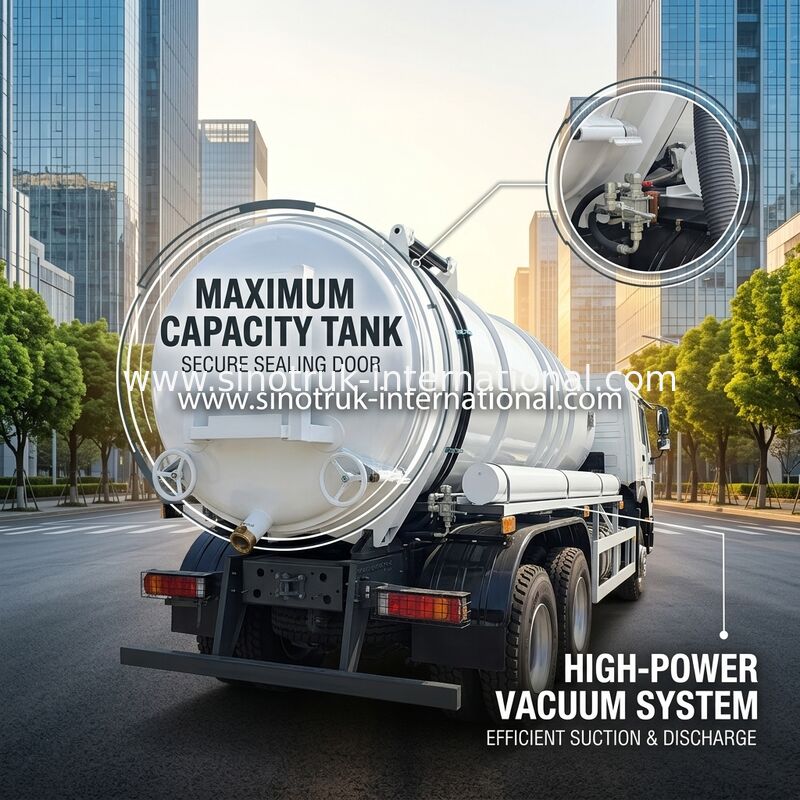 HOWO 6*4 16CBM 380HP Kanal Temizleme Kamyonu Yüksek Güç Performansı Verimli Çok Fonksiyonlu Temizleme Çözümleriyle Buluşuyor