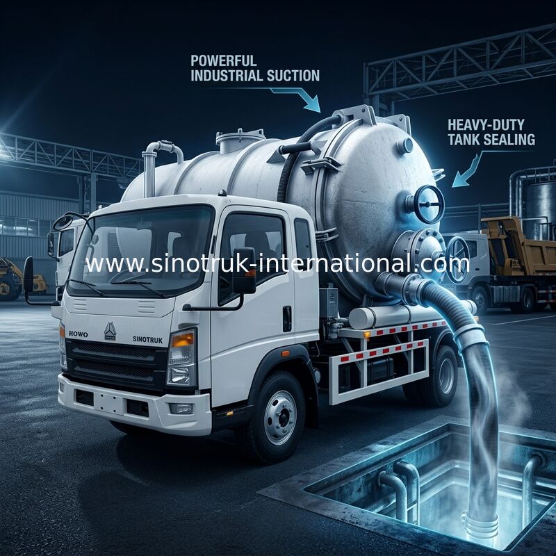 4*2 Çekişli HOWO Foseptik Çekici: 6m³ Tank, 160HP, 8.00R20 Lastikler, Hafif Hizmet Foseptik Çekici, Verimli Temizlik Aracı