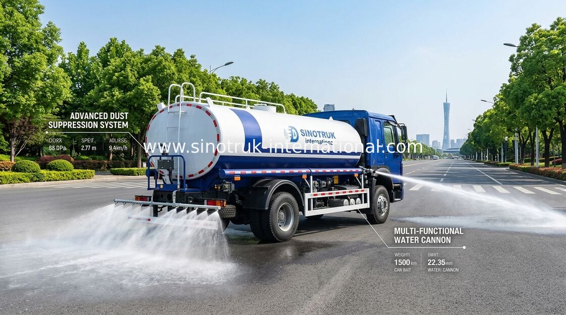 SINOTRUK HOWO Su Tankı Kamyonu 4x2 RHD 300HP 10CBM Sürekli Su Taşımacılığı için
