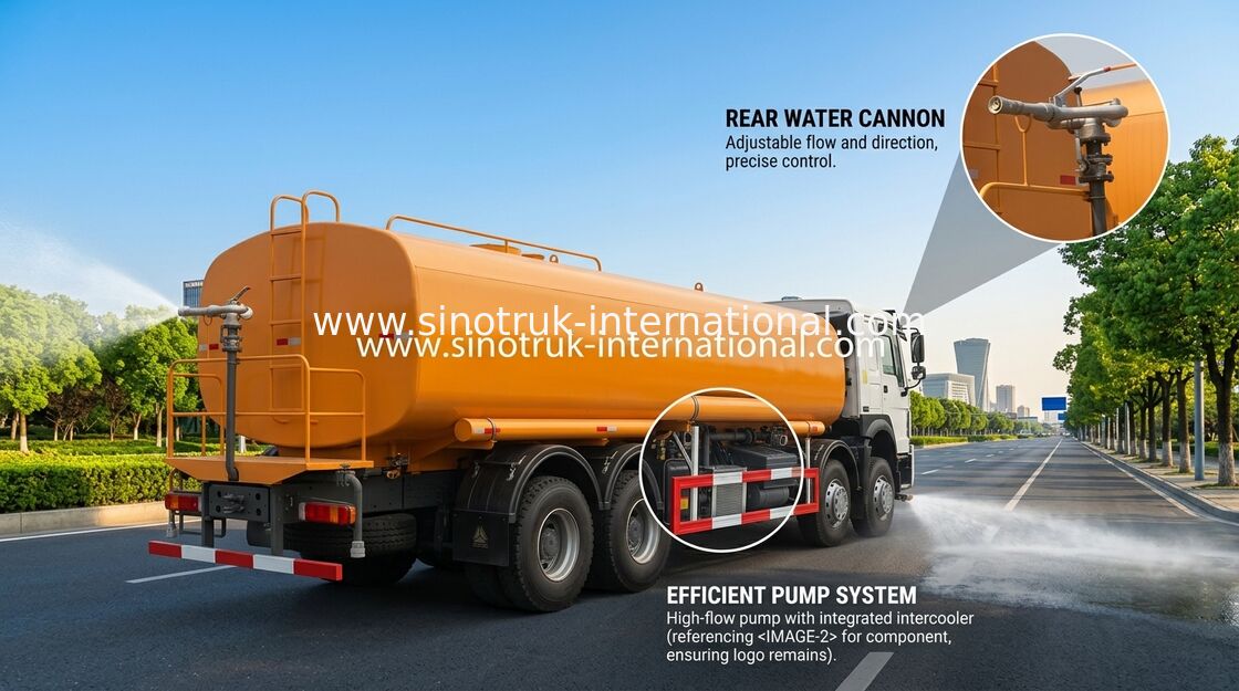 Sinotruk Howo Fıskiyeli Su Depolu Kamyon 30CBM 8 X 4 Euro 2
