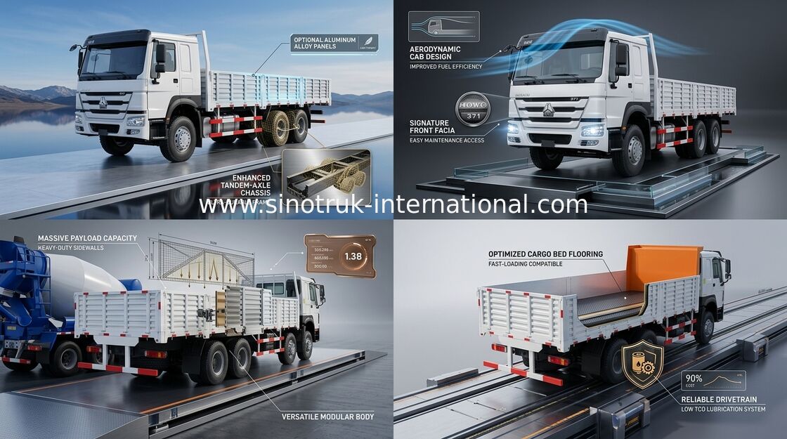 8X4 RHD Cargo Truck 30 - 60 Tons Euro 2 336HP High Security For Logistic Industry