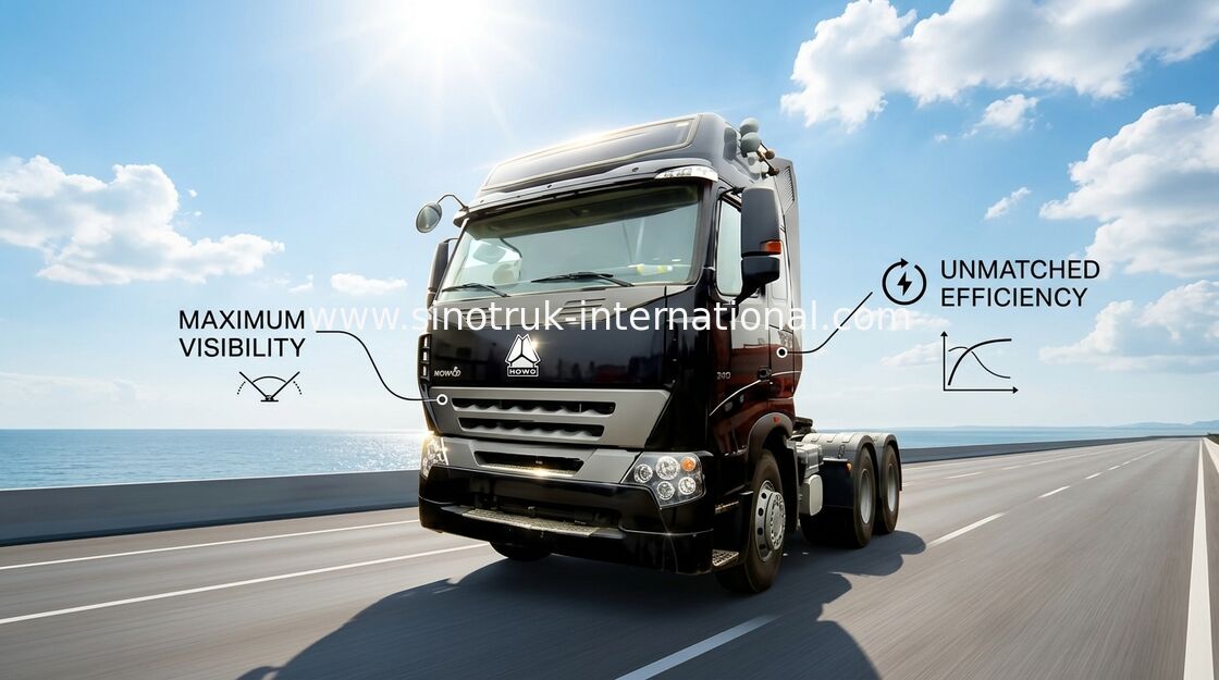 6X4 HOWO Ağır Traktör Kamyon, 4 Zamanlı Elektronik Yakıt Enjeksiyon Dizel Motor Traktörler ve Damperli Kamyonlar