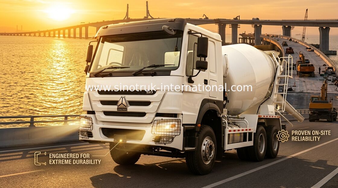 Yüksek At Gücü 400 HP HOWO Karıştırıcı Kamyon 6-12CBM LHD 6×4 10 Tekerlek