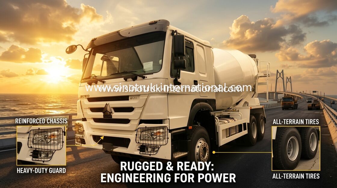 HOWO 371HP 10m3 Eaton Pompası ve Motorlu Ağır İş Yapımı Beton Karıştırıcı Kamyonu