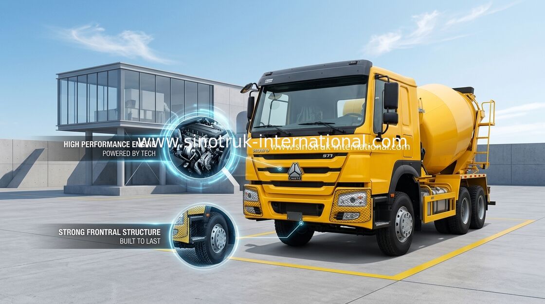 6x4 LHD Tahrik Tipi SINOTRUK HOWO Beton Mikser Kamyonu 371HP